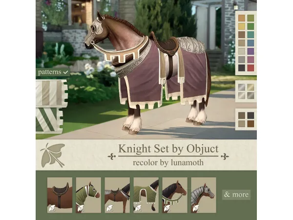 Maxis Match 42417097080335 Horse Knight Set Recolor 42417097080335 by lunamothsims - The Sims 4 Custom Content