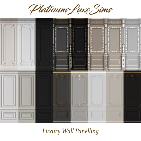 Mix Luxury Wall Panelling by simsfinds - The Sims 4 Custom Content