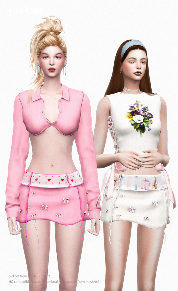 Alpha Sicko Kittens Horse Girl Skirt by simsfinds - The Sims 4 Custom Content