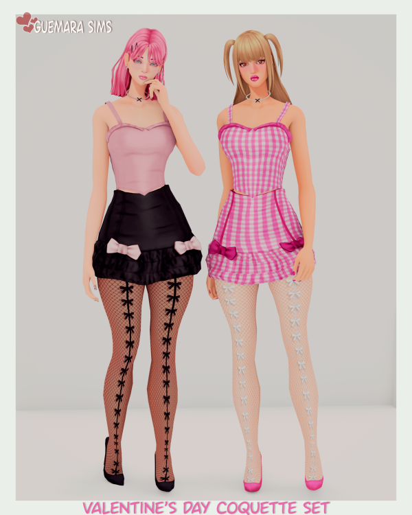 Alpha Valentine's Day Coquette Set by simsfinds - The Sims 4 Custom Content