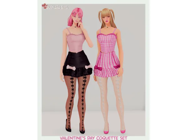 Alpha Valentine's Day Coquette Set by guemarasims - The Sims 4 Custom Content