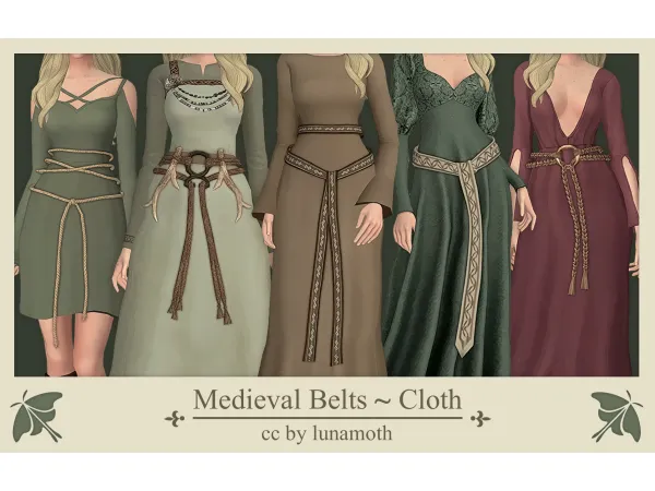 Mix Medieval Belts Accs Cloth by simsfinds - The Sims 4 Custom Content