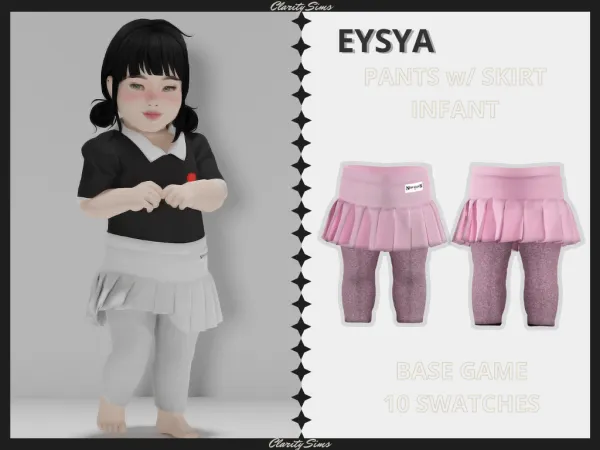 Alpha Eysya Pants w Skirt Infant by clarity-sims - The Sims 4 Custom Content