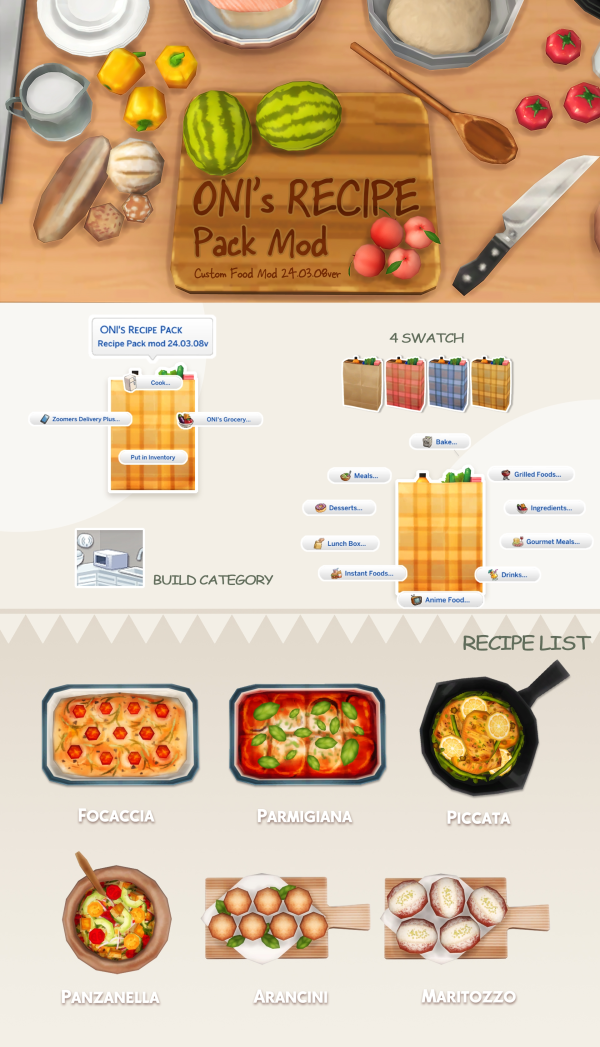 Maxis Match Oni's Recipe Pack_custom food mod_240308 by simsfinds - The Sims 4 Custom Content