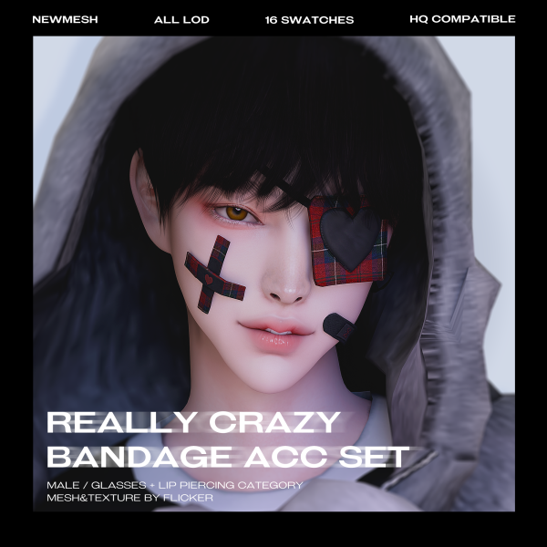 Alpha REALLY CRAZY BANDAGE ACC SET by simsfinds - The Sims 4 Custom Content