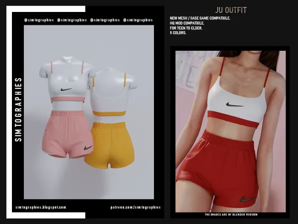 Alpha Ju Outfit by simtographies - The Sims 4 Custom Content