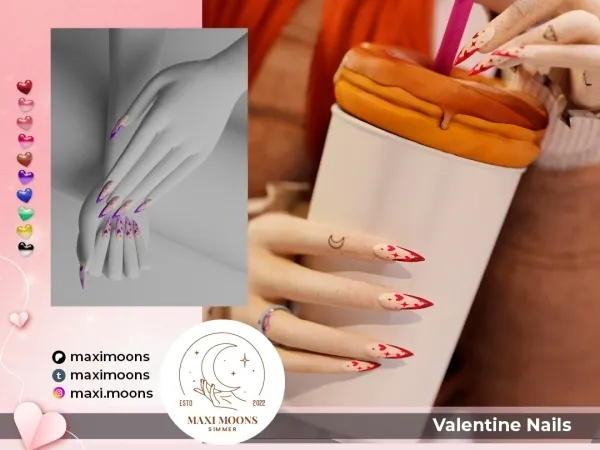 Alpha Valentine Nails - The Sims 4 Custom Content