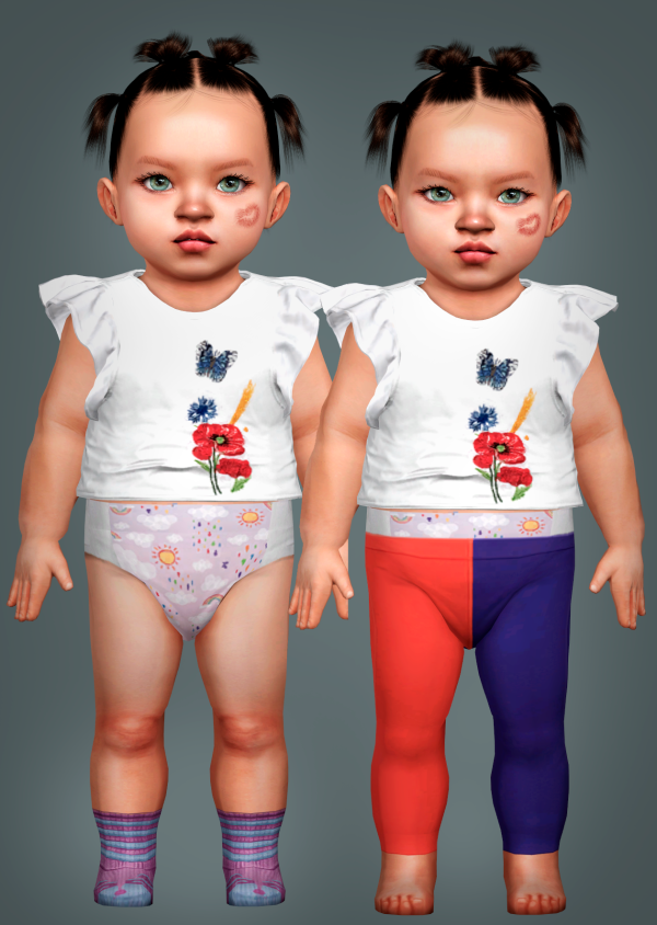 Mix infant Sock leggins Conversions Jennisims by simsfinds - The Sims 4 Custom Content