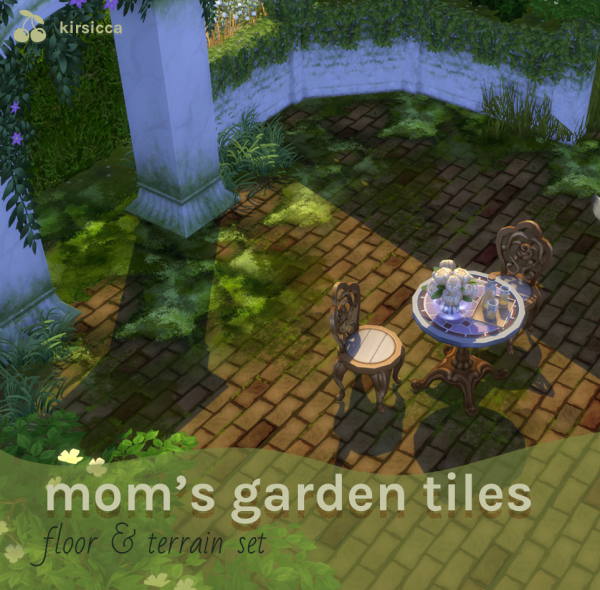 Maxis Match mom's garden tiles floor terrain set by simsfinds - The Sims 4 Custom Content