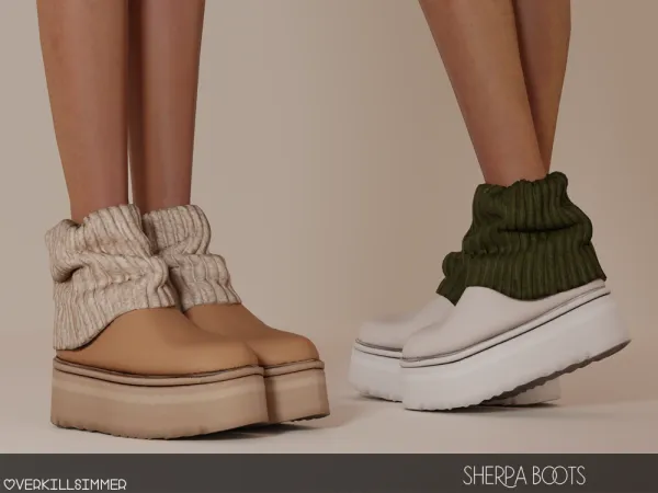 Alpha Sherpa boots - The Sims 4 Custom Content
