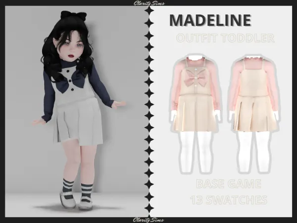 Alpha Madeline Outfit Toddler by clarity-sims - The Sims 4 Custom Content