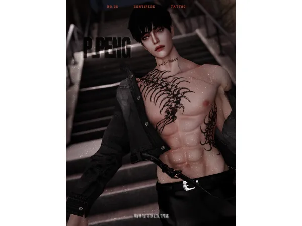 Mix [SIMS4TS4]PPENG Tattoo N026 Centipede HQ by ppeng - The Sims 4 Custom Content