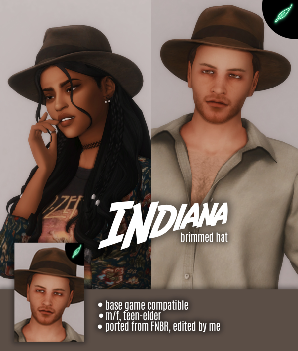 Maxis Match indiana brimmed hat by simsfinds - The Sims 4 Custom Content