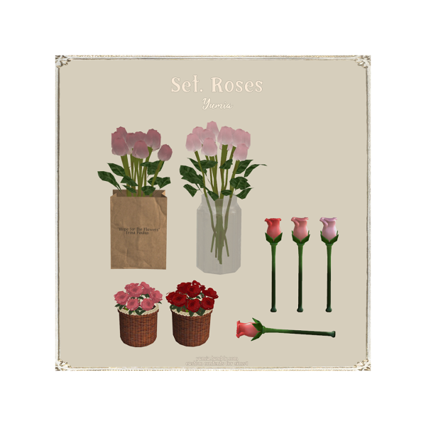 Alpha Set Roses by simsfinds - The Sims 4 Custom Content