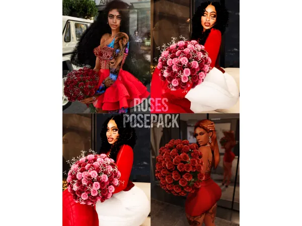 Mix Roses Posepack (In Game) by afrosimtricsimmer - The Sims 4 Custom Content