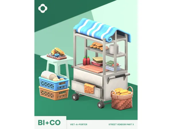 Maxis Match Viet A Porter Street Vendor Part 3 by BIplusCO - The Sims 4 Custom Content