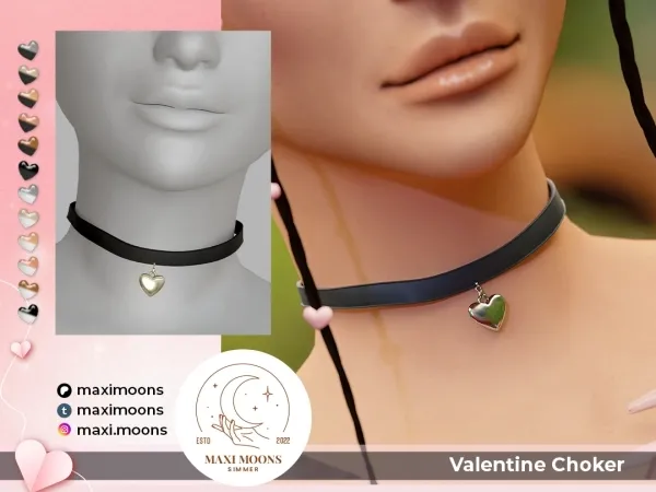 Alpha Valentine Choker - The Sims 4 Custom Content
