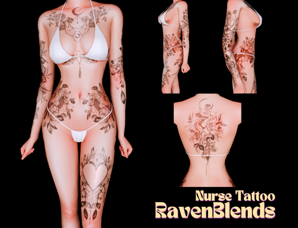 Mix RavenBlends Nurse Tattoo by simsfinds - The Sims 4 Custom Content