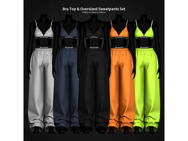 Bra Top & Oversized Sweatpants Set by gorillax3