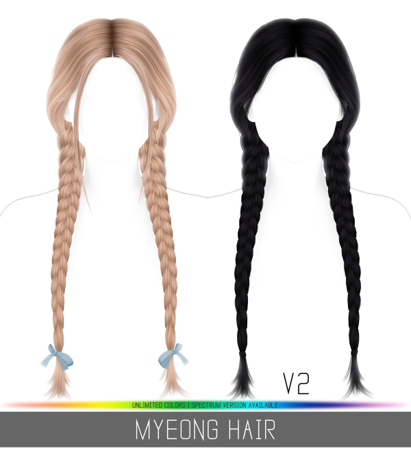 Alpha MYEONG HAIR by simsfinds - The Sims 4 Custom Content