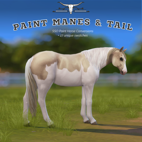 Maxis Match Paint Horse Manes Tail Recolor V1 by simsfinds - The Sims 4 Custom Content