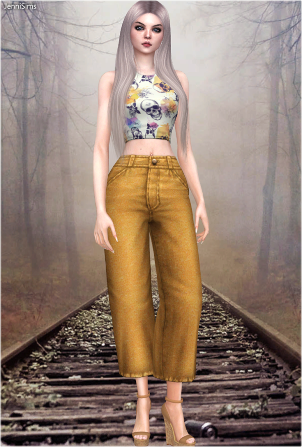 Mix Jeans Wide Leg Jennisims by simsfinds - The Sims 4 Custom Content