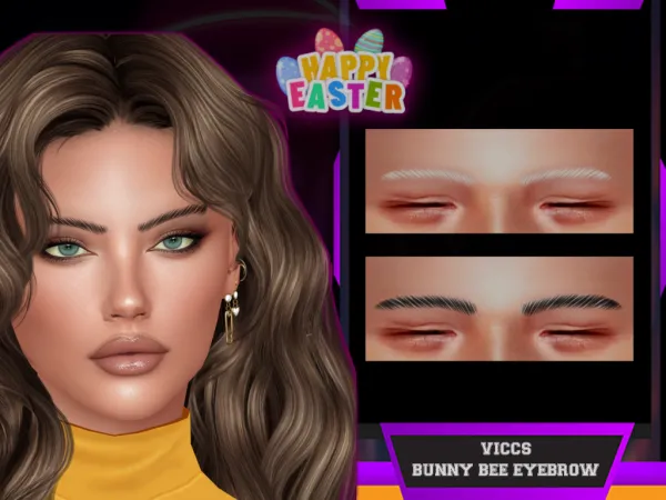 Mix VICCS_SIMSTER WEEK_BUNNY BEE EYEBROW (TEEN ELDER) by viccs - The Sims 4 Custom Content