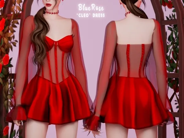 Mix Cleo Dress BRsims by bluerose-sims - The Sims 4 Custom Content