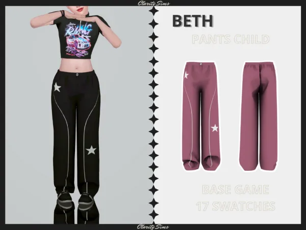 Alpha Beth Pants Child - The Sims 4 Custom Content