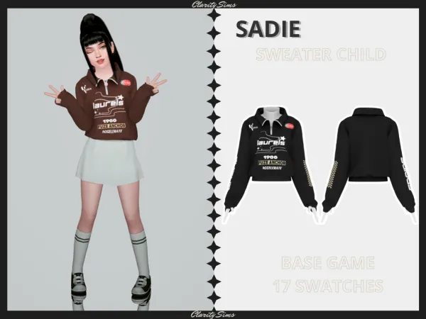 Alpha Sadie Sweater Child by clarity-sims - The Sims 4 Custom Content