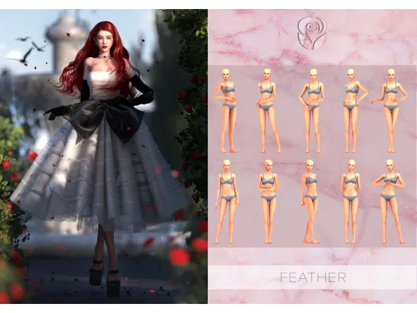 Mix [ROSELIPA] Feather by simsfinds - The Sims 4 Custom Content