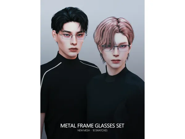 Metal Frame Glasses Set by rona_sims