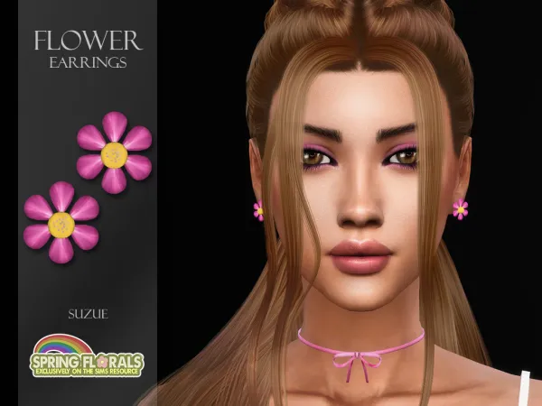 Alpha Flower Earrings - The Sims 4 Custom Content