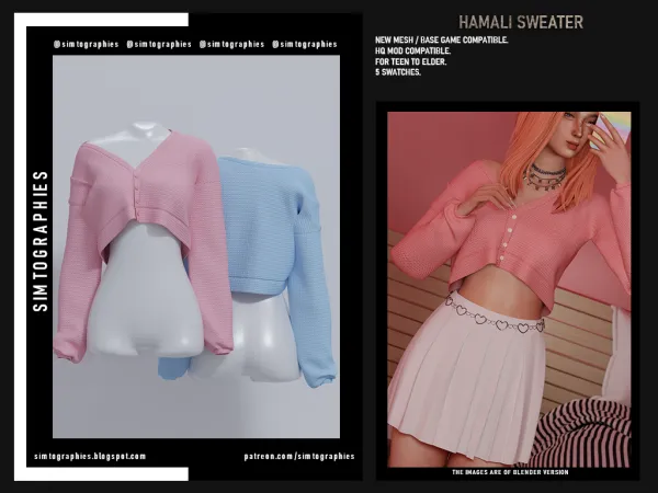 Alpha Hamali Sweater by simtographies - The Sims 4 Custom Content