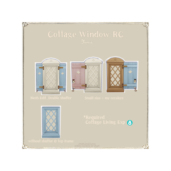 Mix Cottage Window Mesh edit Recolors by simsfinds - The Sims 4 Custom Content