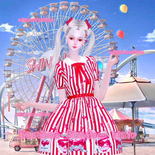 Mix Bamboo Shadow Hair by simsfinds - The Sims 4 Custom Content