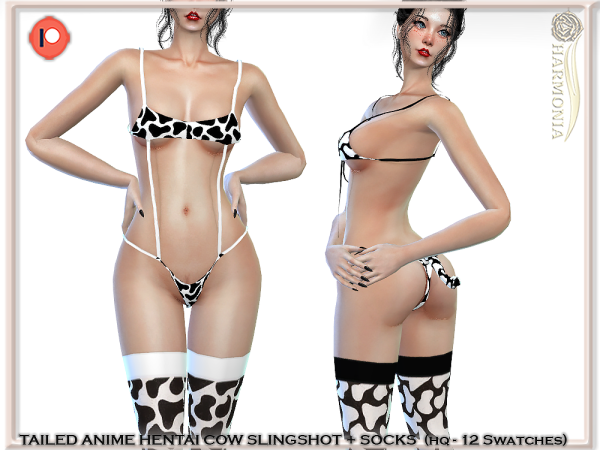 Alpha TAILED ANIME HENTAI COW SLINGSHOT SOCKS by simsfinds - The Sims 4 Custom Content