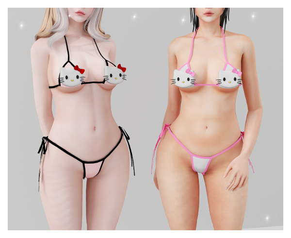 Alpha Nasty hello kitty bikini by babyetears - The Sims 4 Custom Content
