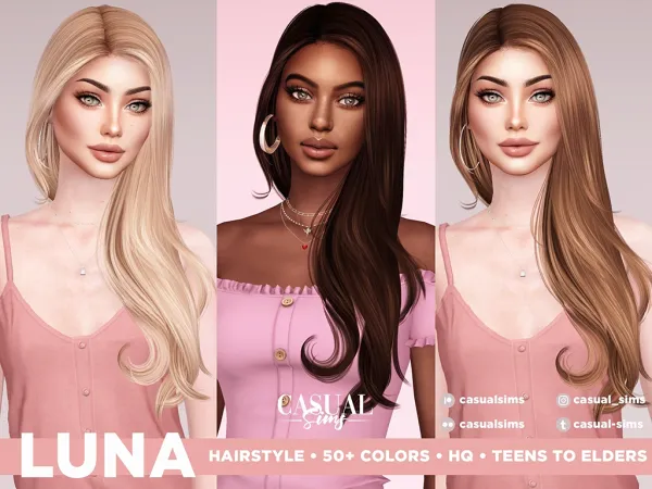 Alpha Luna Hairstyle NOW FREE by casualsims - The Sims 4 custom content