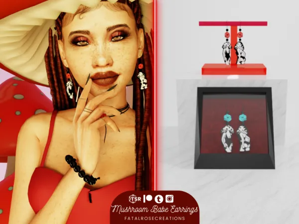 Maxis Match Mushroom Babe Earrings - The Sims 4 Custom Content