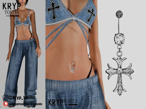 Mix Piercing Cross by kryptonita - The Sims 4 Custom Content