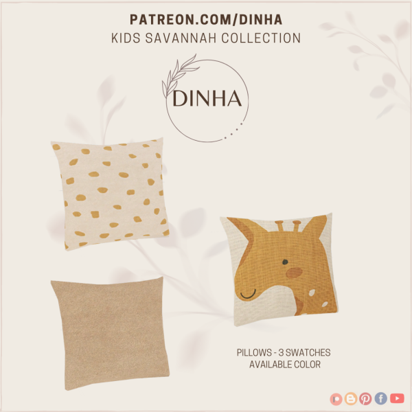 Mix Kids Savannah Collection Pillows by dinhagamer - The Sims 4 Custom Content