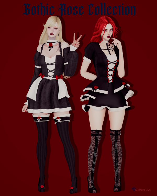 Alpha Gothic Rose Collection (Public now) by simsfinds - The Sims 4 Custom Content