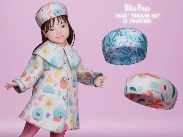 Mix Sara Toddler Hat brsims by bluerose-sims - The Sims 4 Custom Content