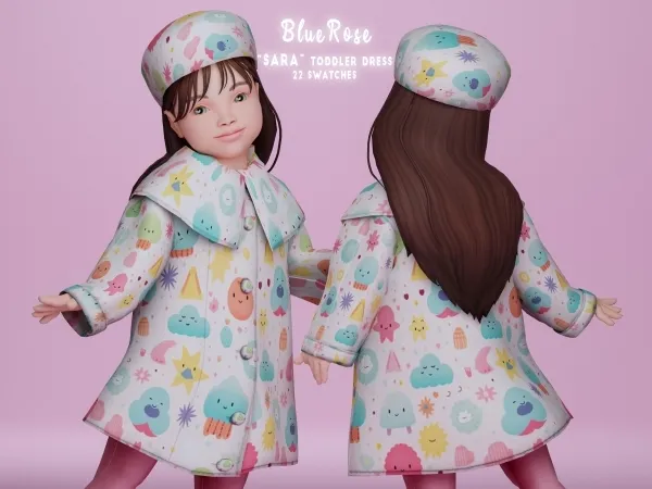 Mix Sara Toddler Dress brsims by bluerose-sims - The Sims 4 Custom Content