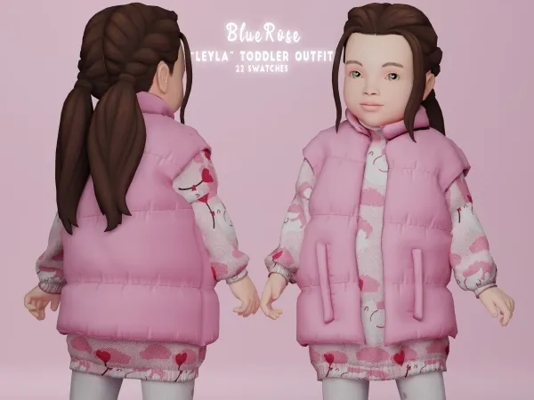 Mix Leyla Toddler Outfit brsims by bluerose-sims - The Sims 4 Custom Content