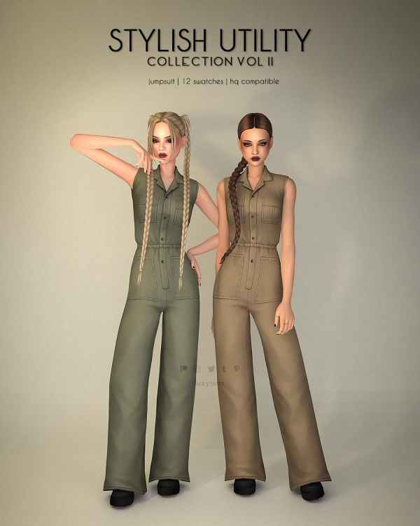Maxis Match Jumpsuit Stylish Utility Collection II by luxysims - The Sims 4 Custom Content
