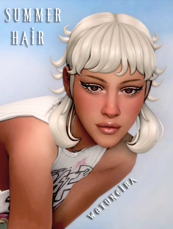 Maxis Match Y2K Hair 4 Summer Hair by simsfinds - The Sims 4 Custom Content