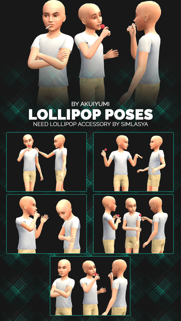 Mix Lollipop poses (free 06apr24) by simsfinds - The Sims 4 Custom Content