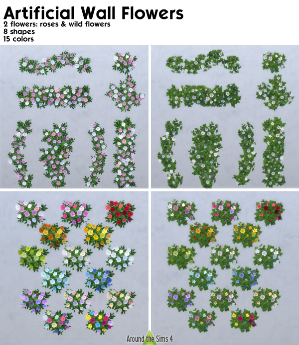 Maxis Match Around Artificial wall flowers by simsfinds - The Sims 4 Custom Content